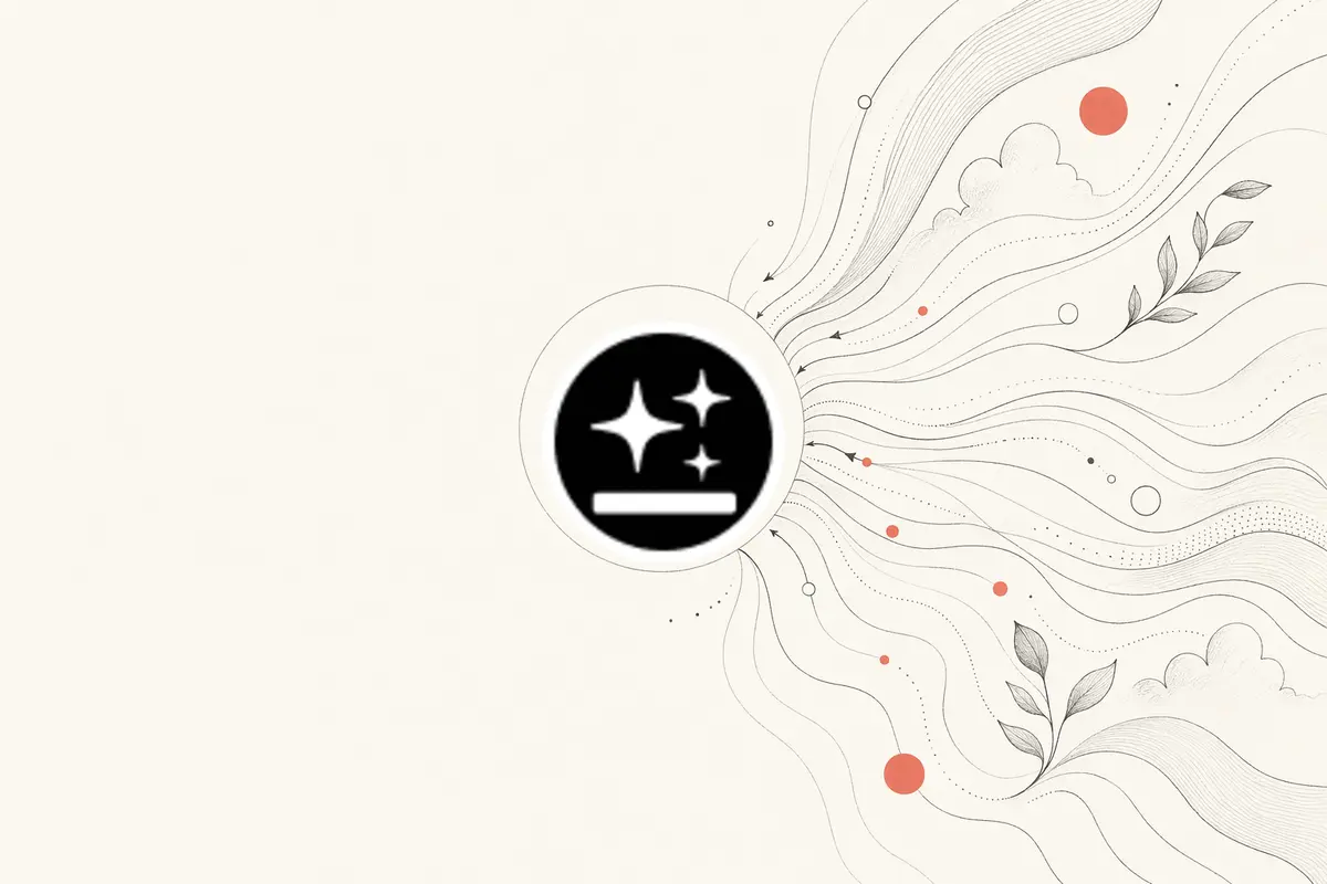 OpenDesign vs Genspark — warm-paper editorial illustration of a prompt converging into a design hub you own