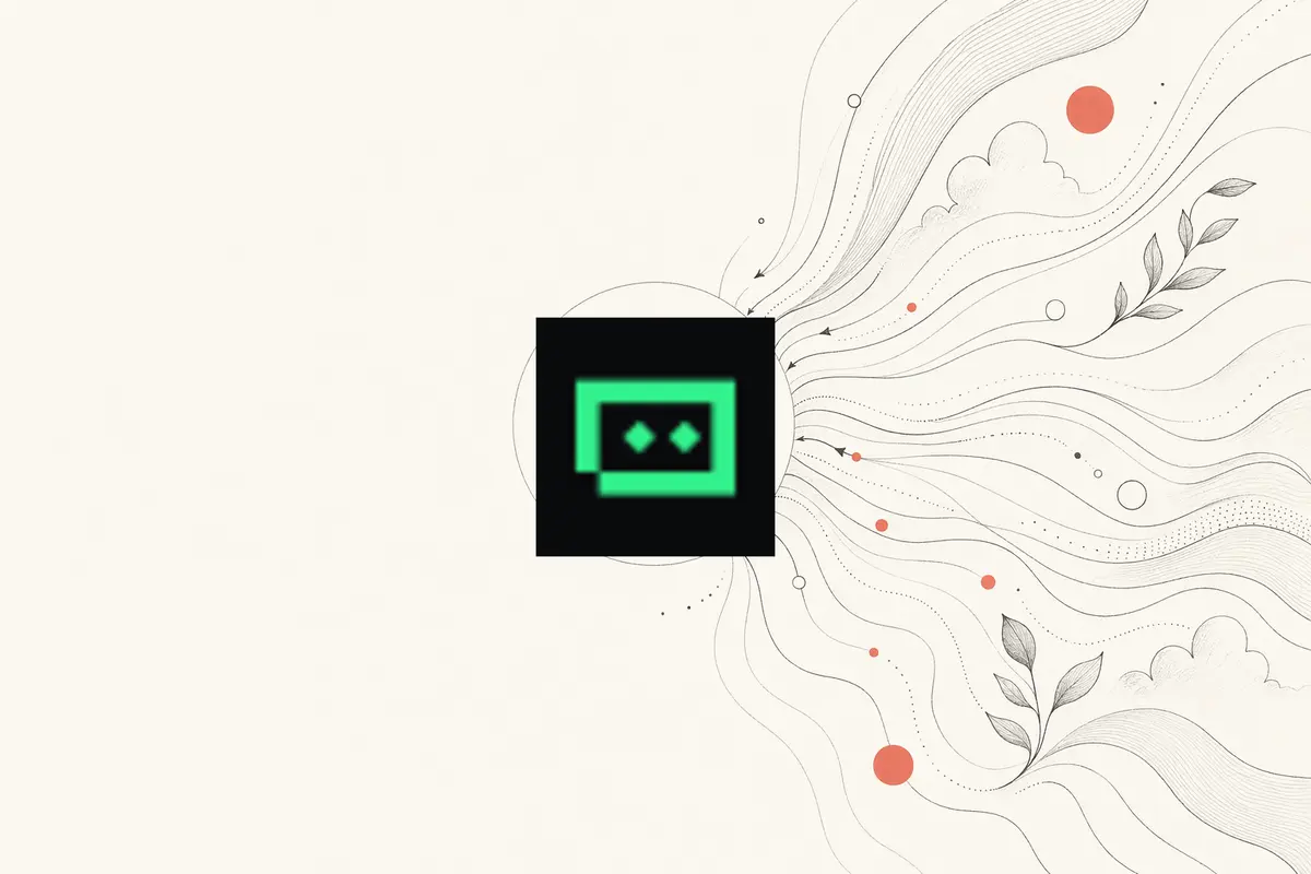 OpenDesign vs Trae — illustrazione editoriale su carta calda di un prompt che converge in un design hub che possiedi