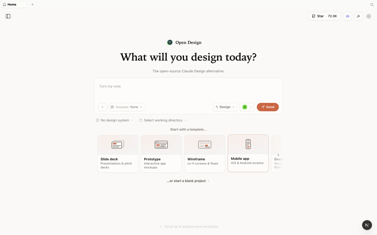 The OpenDesign workspace.